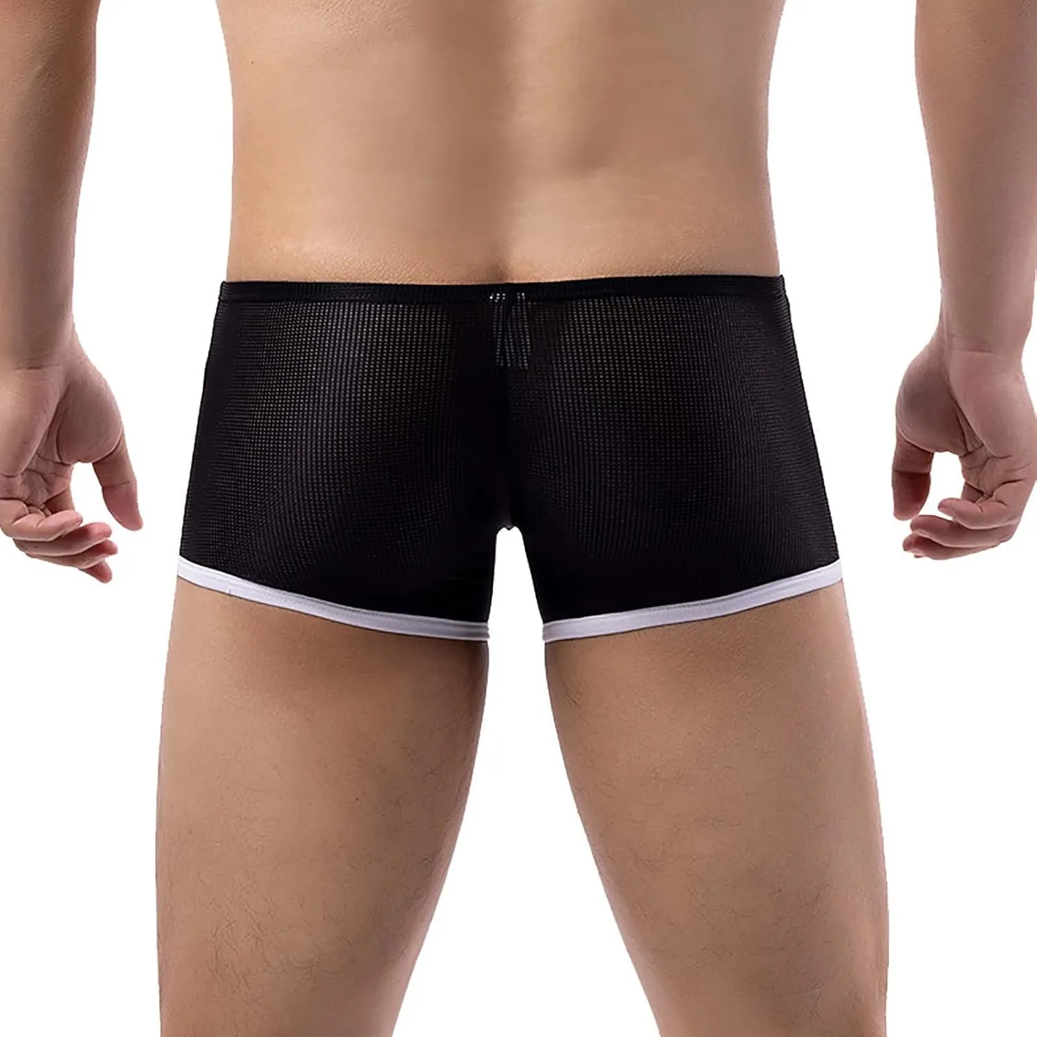 Ctreela Mesh Boxer Briefs for Men Elephant Nose Trunks Low-Waisted Breathable Underwear Funny Gifts for Husband Boyfriend