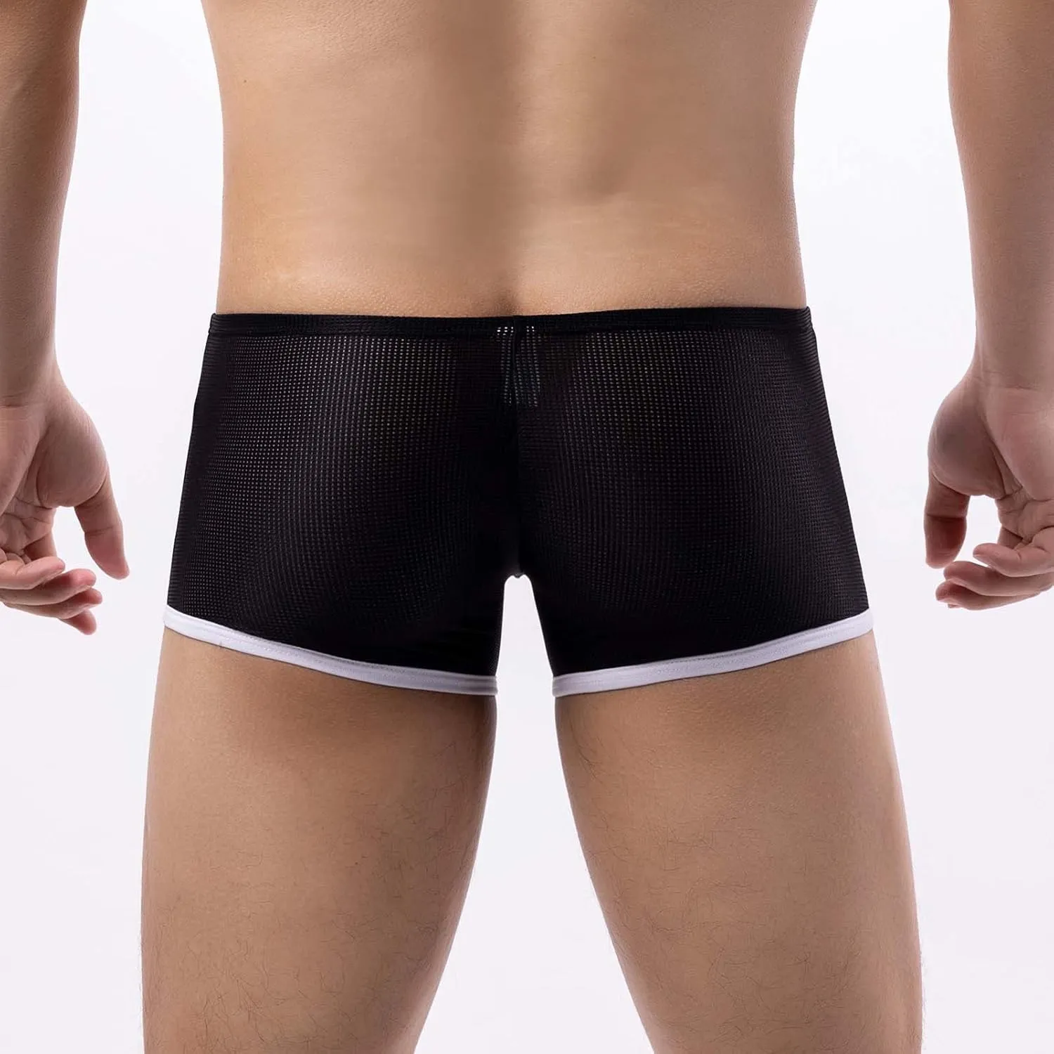 Ctreela Mesh Boxer Briefs for Men Elephant Nose Trunks Low-Waisted Breathable Underwear Funny Gifts for Husband Boyfriend