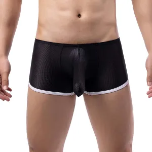 Ctreela Mesh Boxer Briefs for Men Elephant Nose Trunks Low-Waisted Breathable Underwear Funny Gifts for Husband Boyfriend