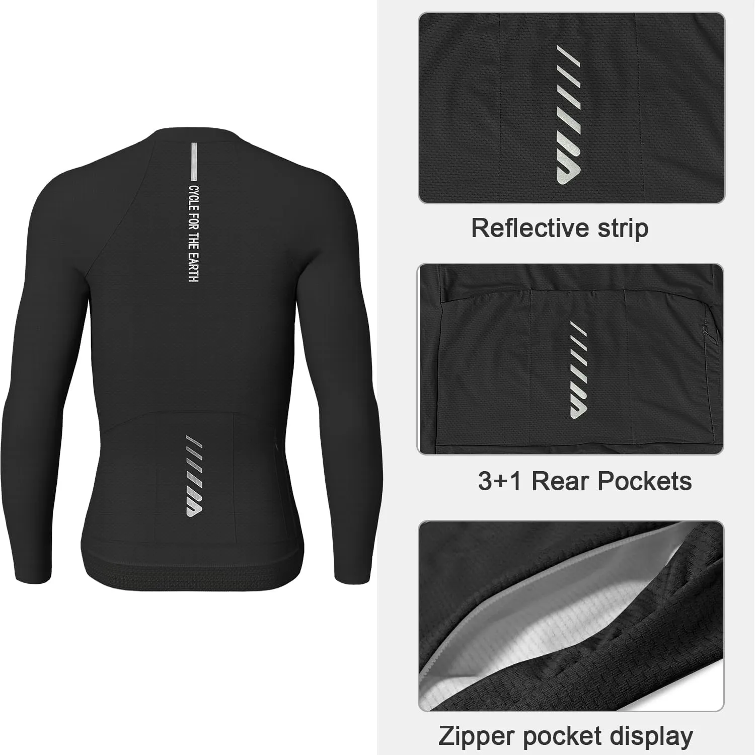 Cycling Jersey Men Short Sleeve, Road Bike Jerseys Full Zipper with Pockets, Bicycle Clothing Breathable Quick Dry