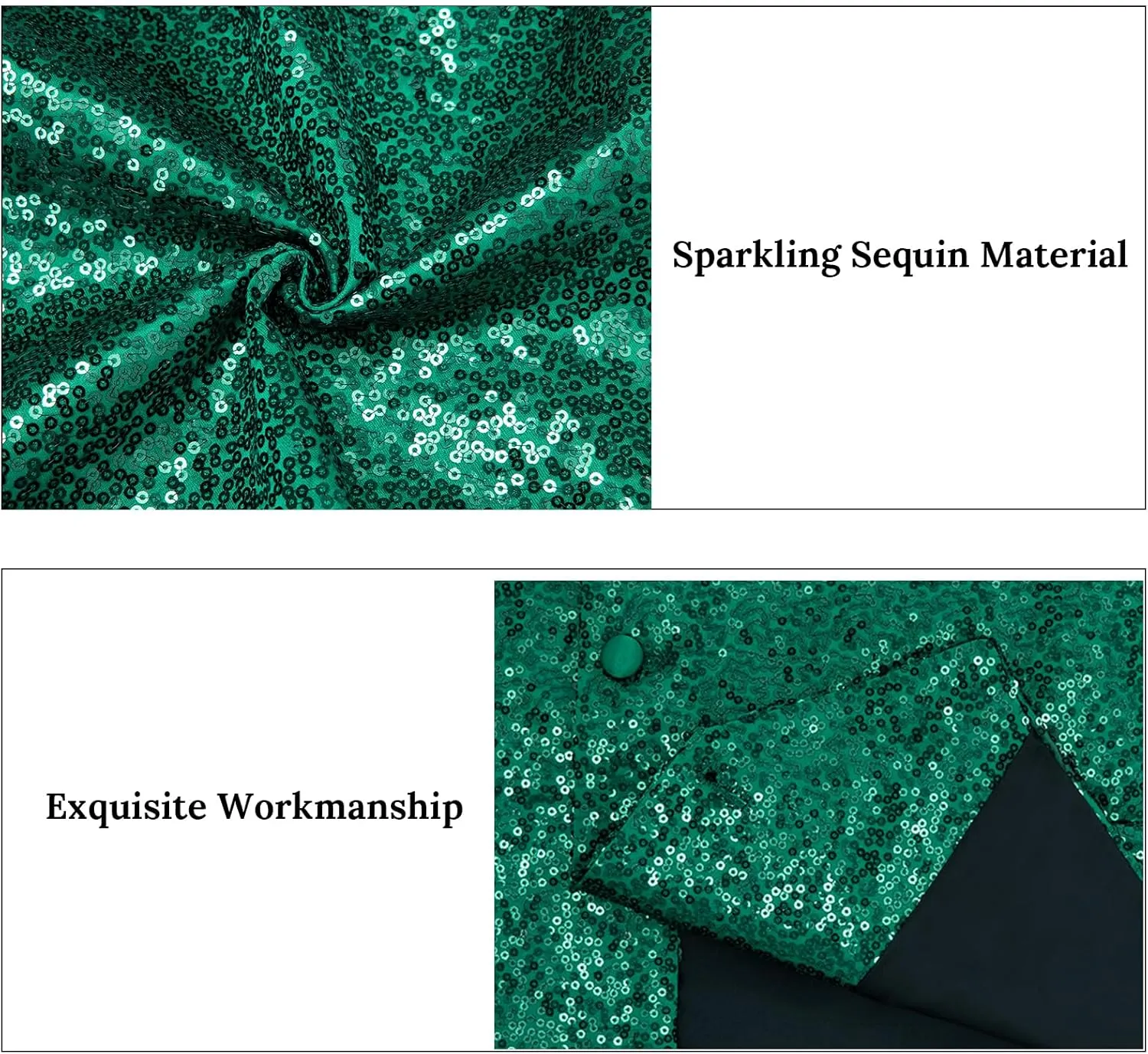 DiBanGu Mens Sequin Suit Vest and Tie Set, Shiny Dress Waistcoat & Bowtie with Tie Clip Lapel Pin for Party Prom Wedding
