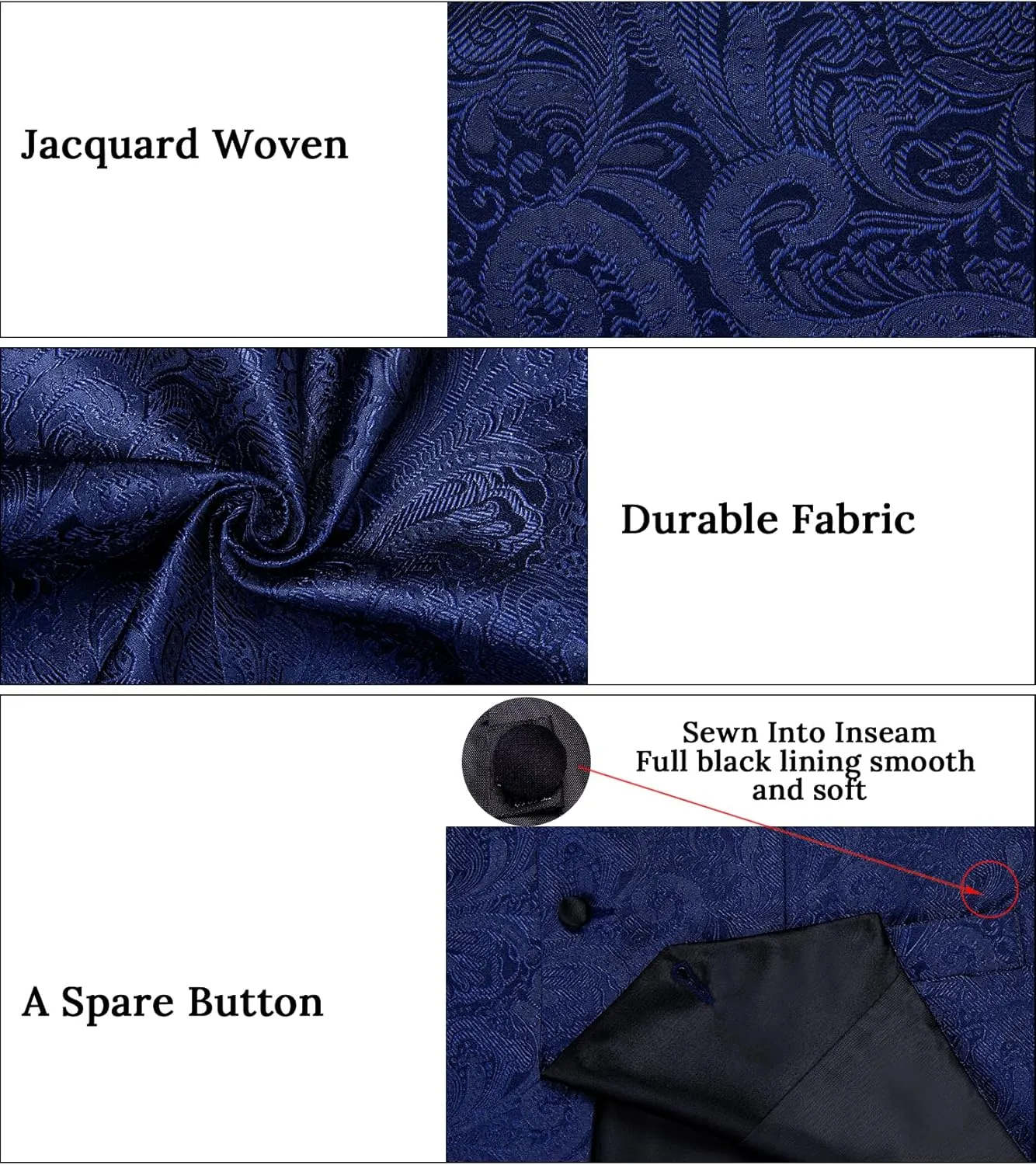 DiBanGu Mens Silk Vest and Tie Set 7PCS Paisley Suit Waistcoat and Necktie with Lapel Pin for Wedding Shawl Collar Dress Vest