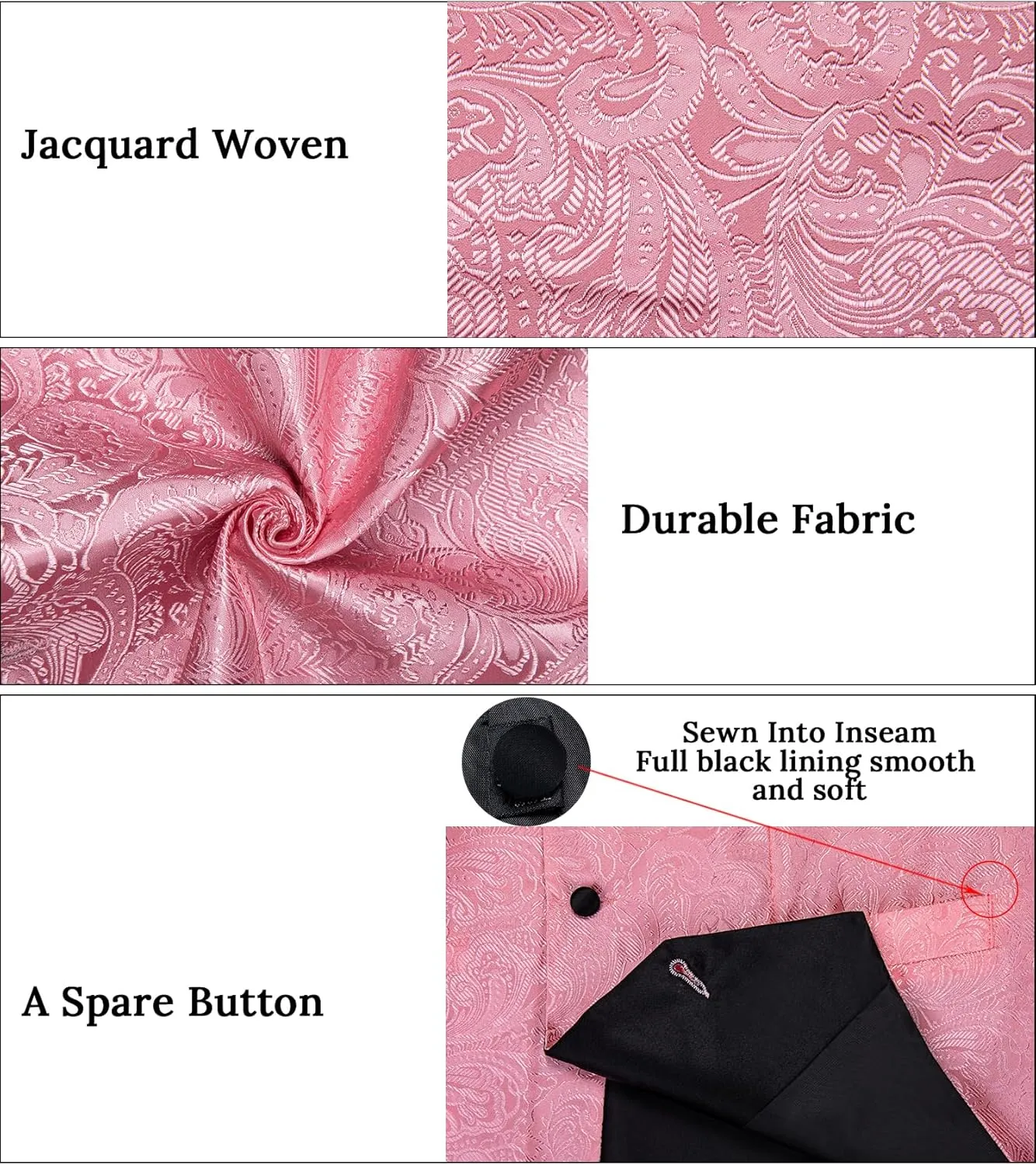 DiBanGu Mens Silk Vest and Tie Set 7PCS Paisley Suit Waistcoat and Necktie with Lapel Pin for Wedding Shawl Collar Dress Vest