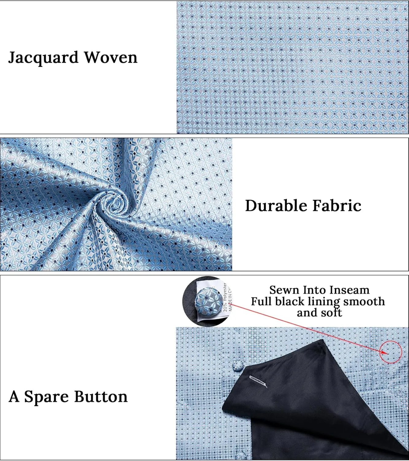 DiBanGu Mens Vest and Tie Set Formal Paisley Waistcoat and Necktie Pocket Square Cufflinks Silk Suit Vest for Tuxedo Wedding
