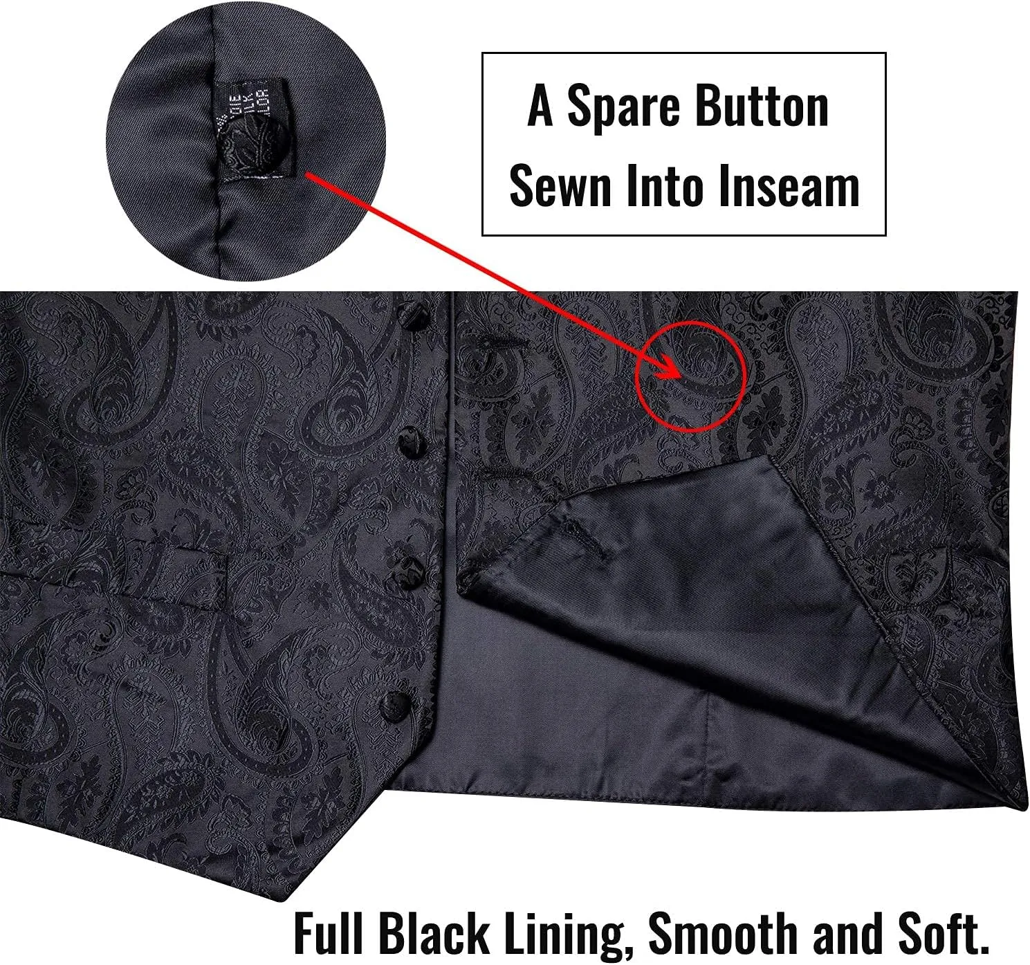 DiBanGu Mens Vest and Tie Set Formal Paisley Waistcoat and Necktie Pocket Square Cufflinks Silk Suit Vest for Tuxedo Wedding