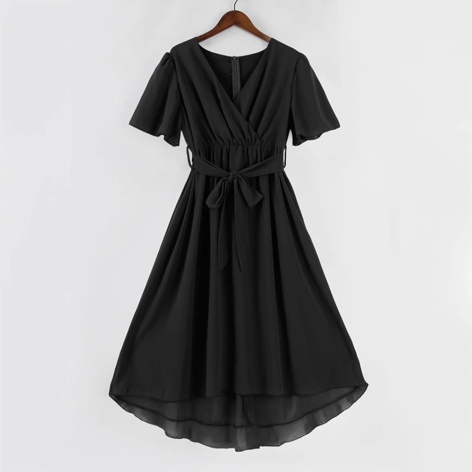 Dresses for Women 2025 Elegant Classy Boho Floral V Neck Belted Summer Sundress Wedding Guest Prom Cocktail Midi Dress
