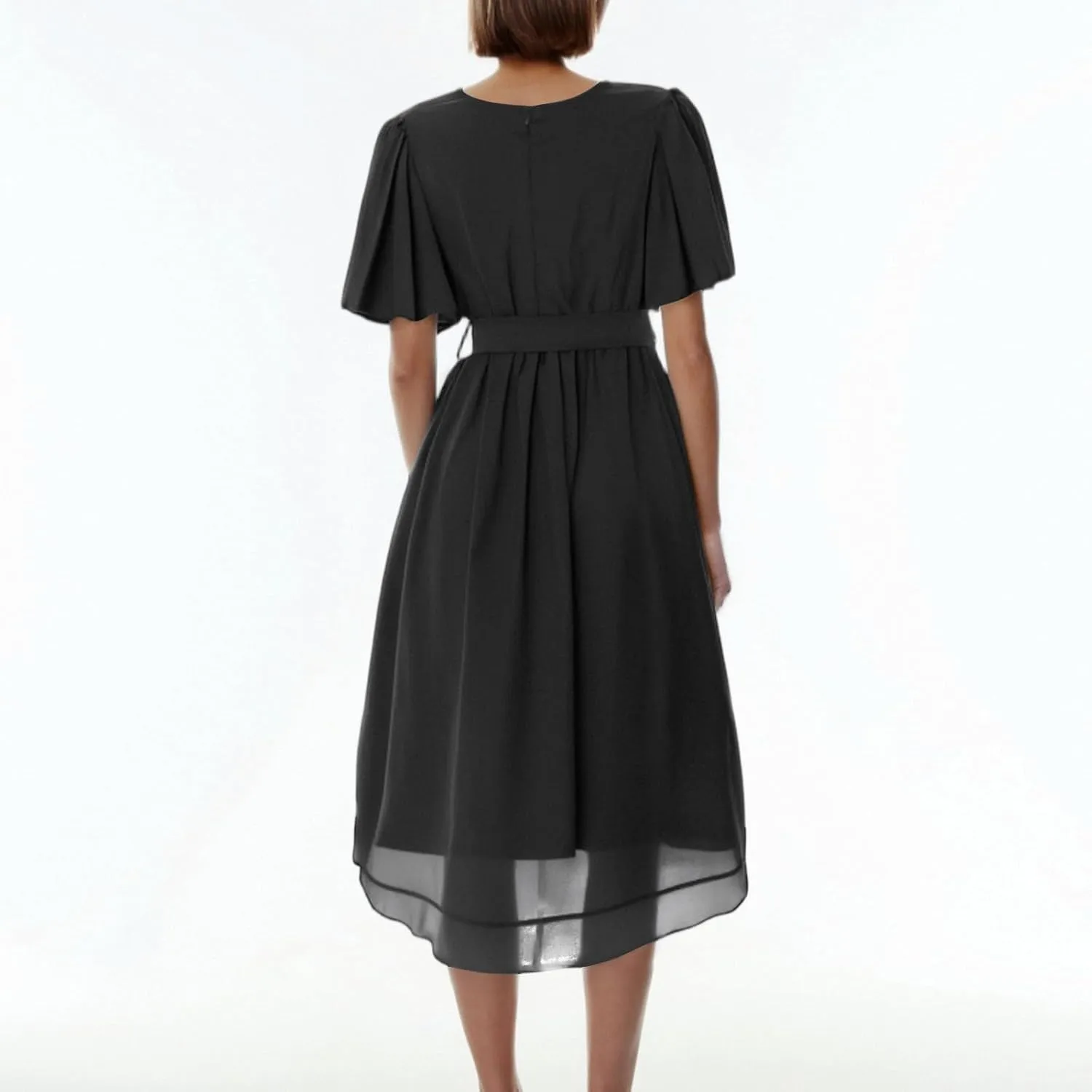 Dresses for Women 2025 Elegant Classy Boho Floral V Neck Belted Summer Sundress Wedding Guest Prom Cocktail Midi Dress