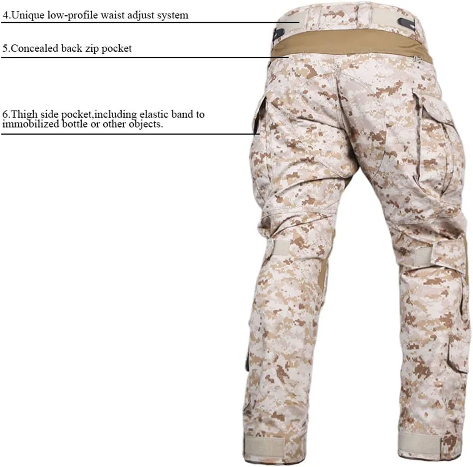 EMERSONGEAR Gen3 Paintball Pants with Knee Pads,Combat Trousers Army Airsoft Combat BDU Pants