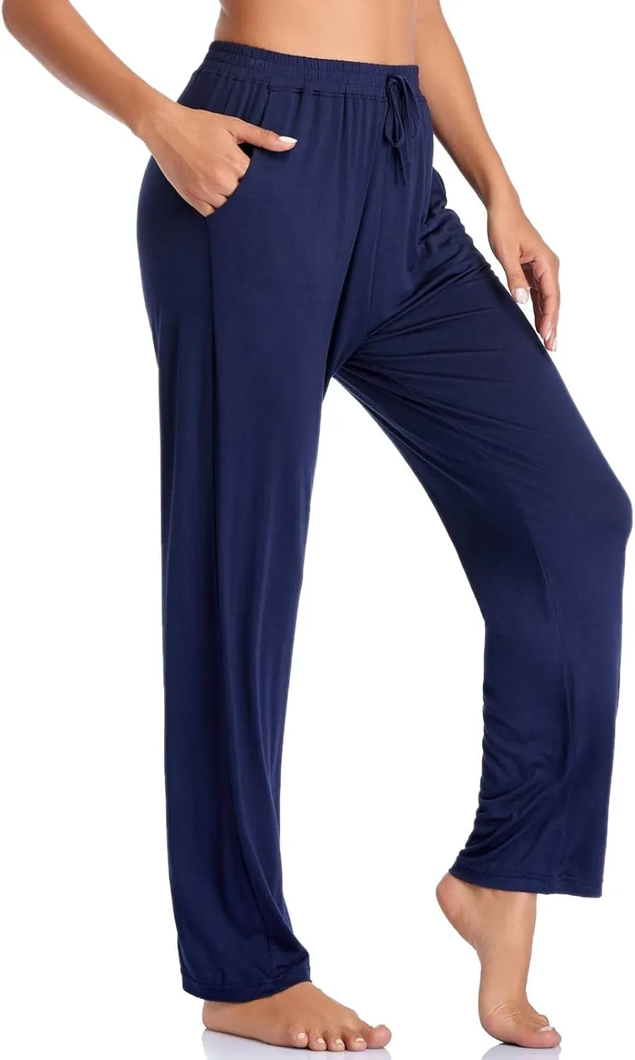 Envlon Women's Yoga Pants with Pockets Comfy Stretch Loose Wide Leg Casual Pants Breathable Running Workout Lounge Pants