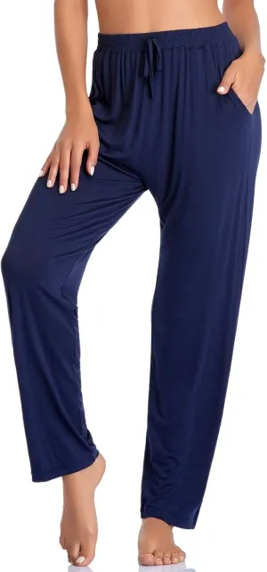 Envlon Women's Yoga Pants with Pockets Comfy Stretch Loose Wide Leg Casual Pants Breathable Running Workout Lounge Pants