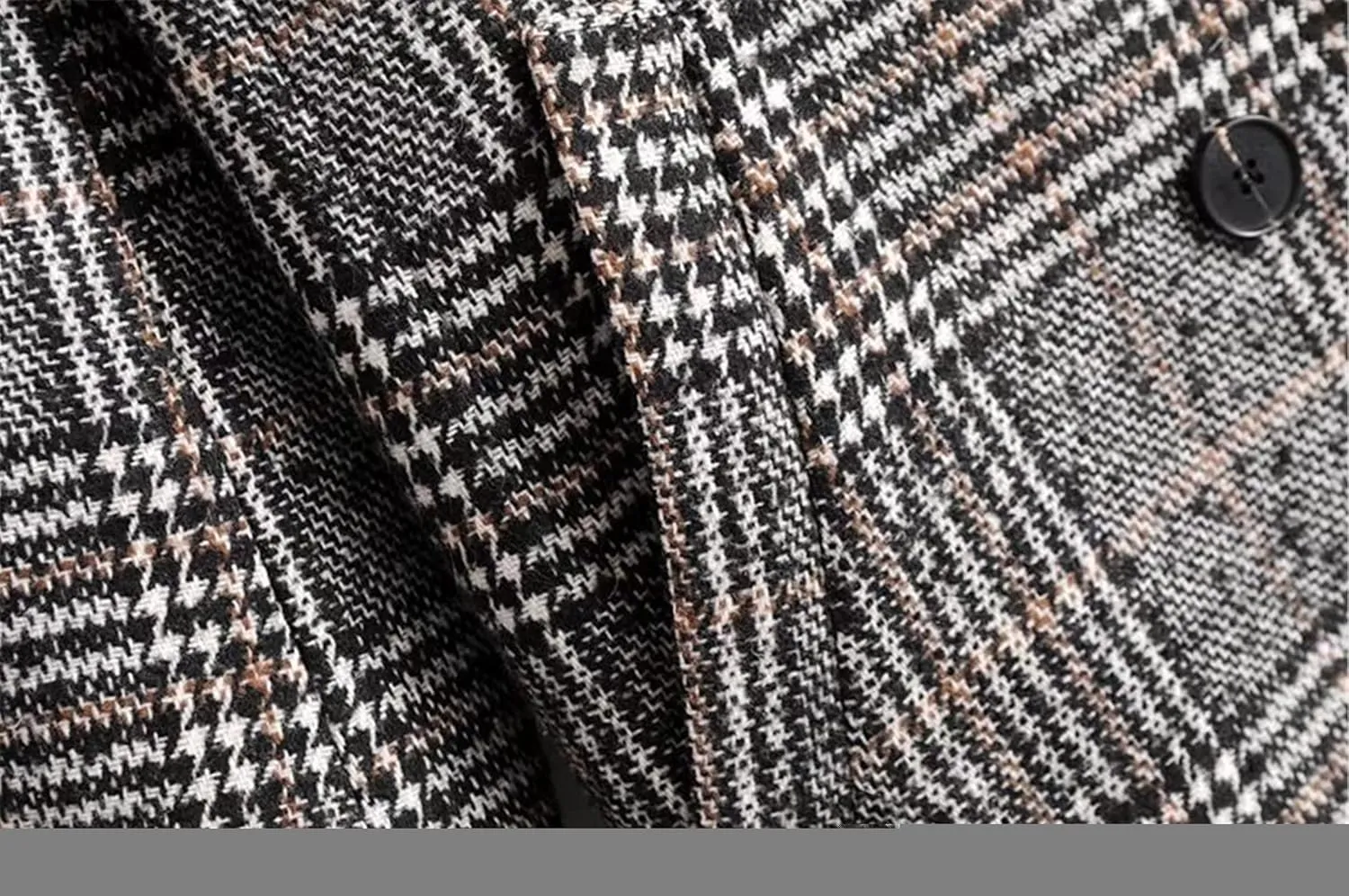 Face Dream Women Classic Lattice Winter Overcoat Lapel Double Breasted Woolen Long Coat