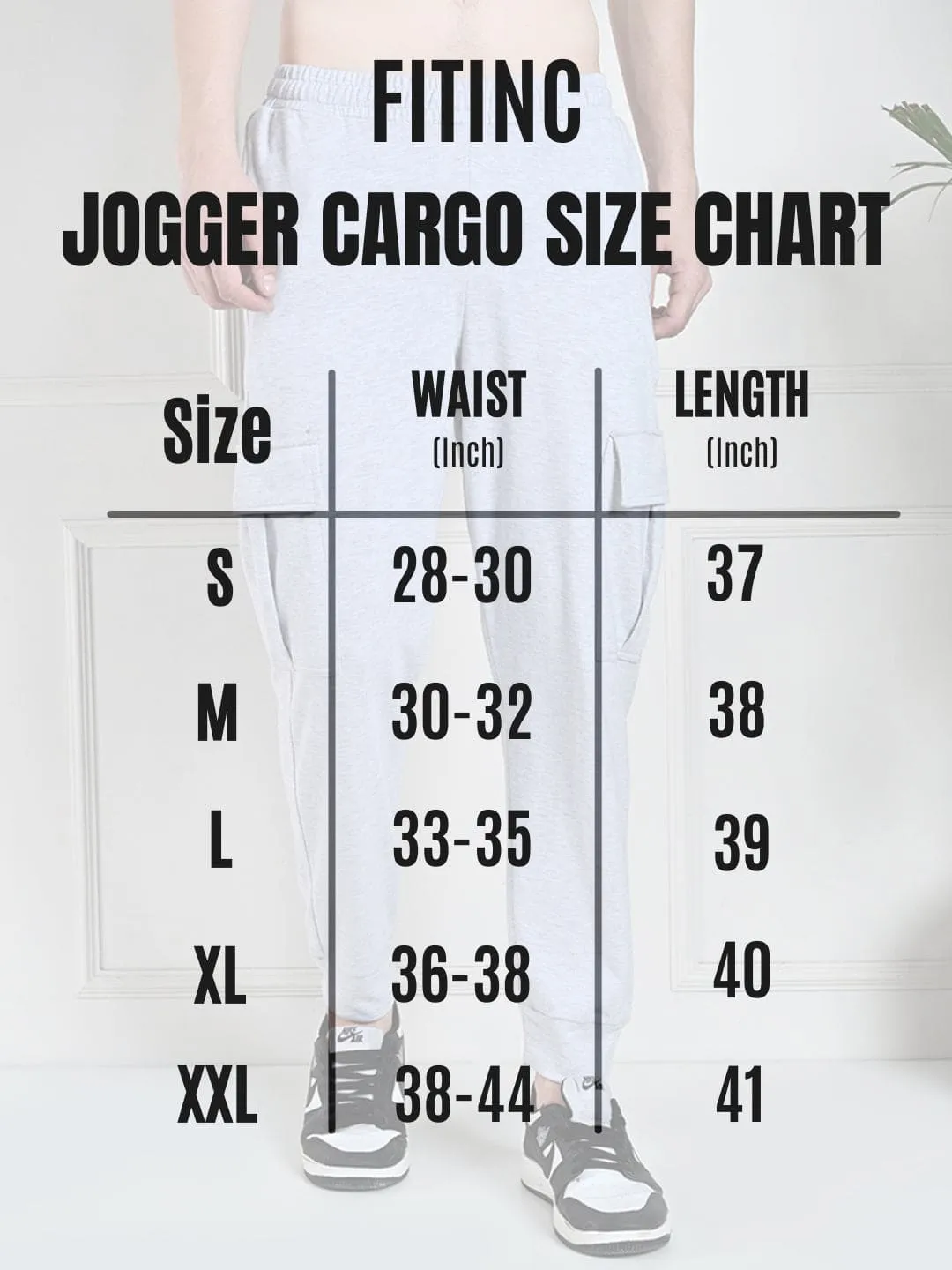 FITINC All Weather Cotton Zipper Pockets Jogger Cargo for Men - Green