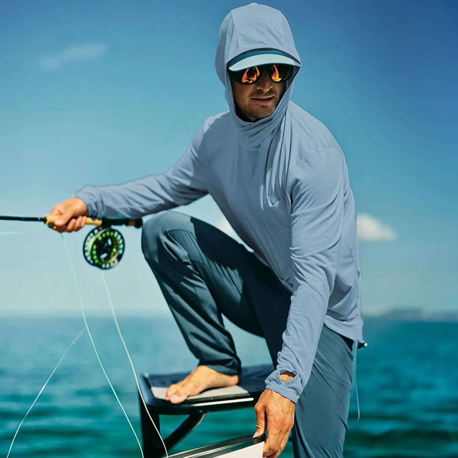 Free Fly Men's Lightweight Hoodie - UPF 20  Sun Protection Hoodie for Men - Breathable Long Sleeve Sun Shirt for Fishing