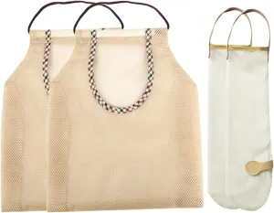Garneck 4Pcs Mesh Vegetable Storage Bags Breathable Garlic and Ginger Organizer for Kitchen Pantry Camper Van Ventilated Pouches for Potatoes Onions Fruits Veggies