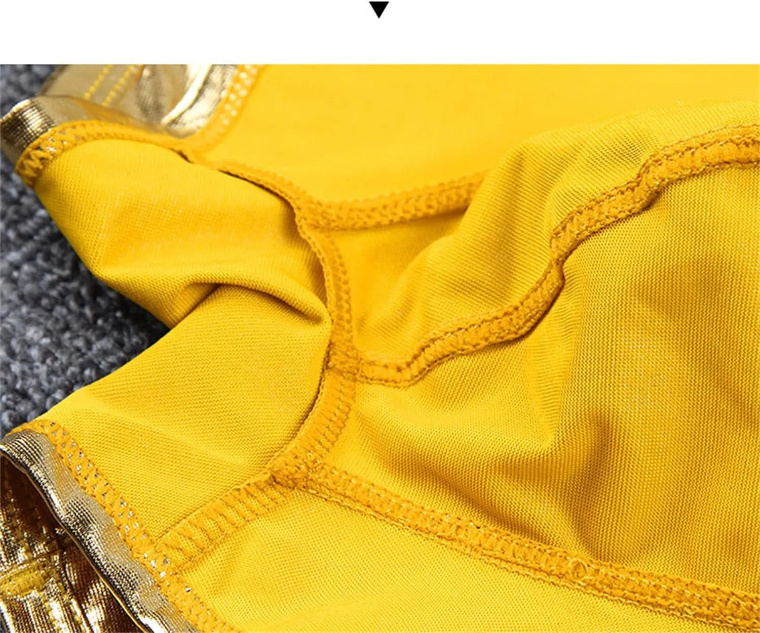 Generic Men's Faux Leather Boxer Briefs Hollowed Low Rise Metallic Underwear Clubwear Sexy U Convex Breathable Underwear