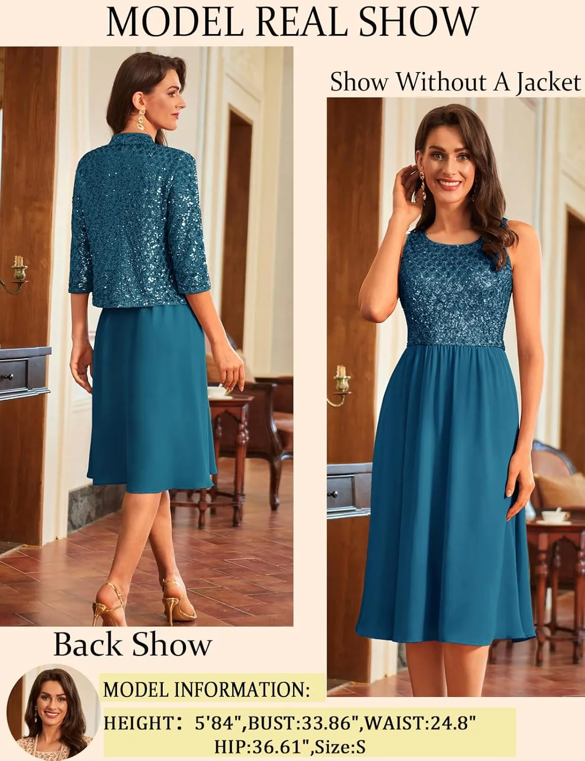 GRACE KARIN 2025 Mother of The Bride Dresses Wedding Guest Party Dress Two Piece Dress
