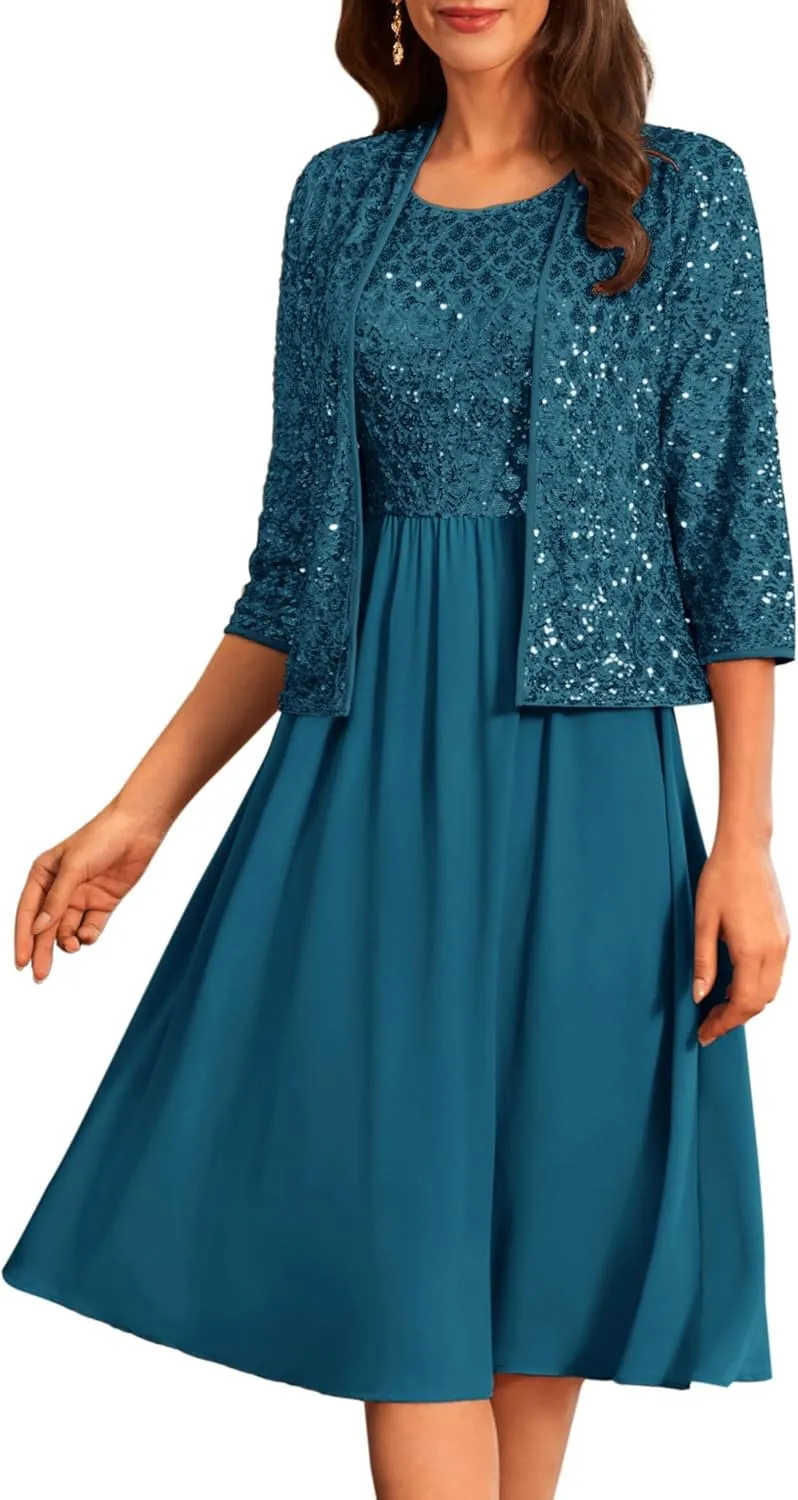 GRACE KARIN 2025 Mother of The Bride Dresses Wedding Guest Party Dress Two Piece Dress