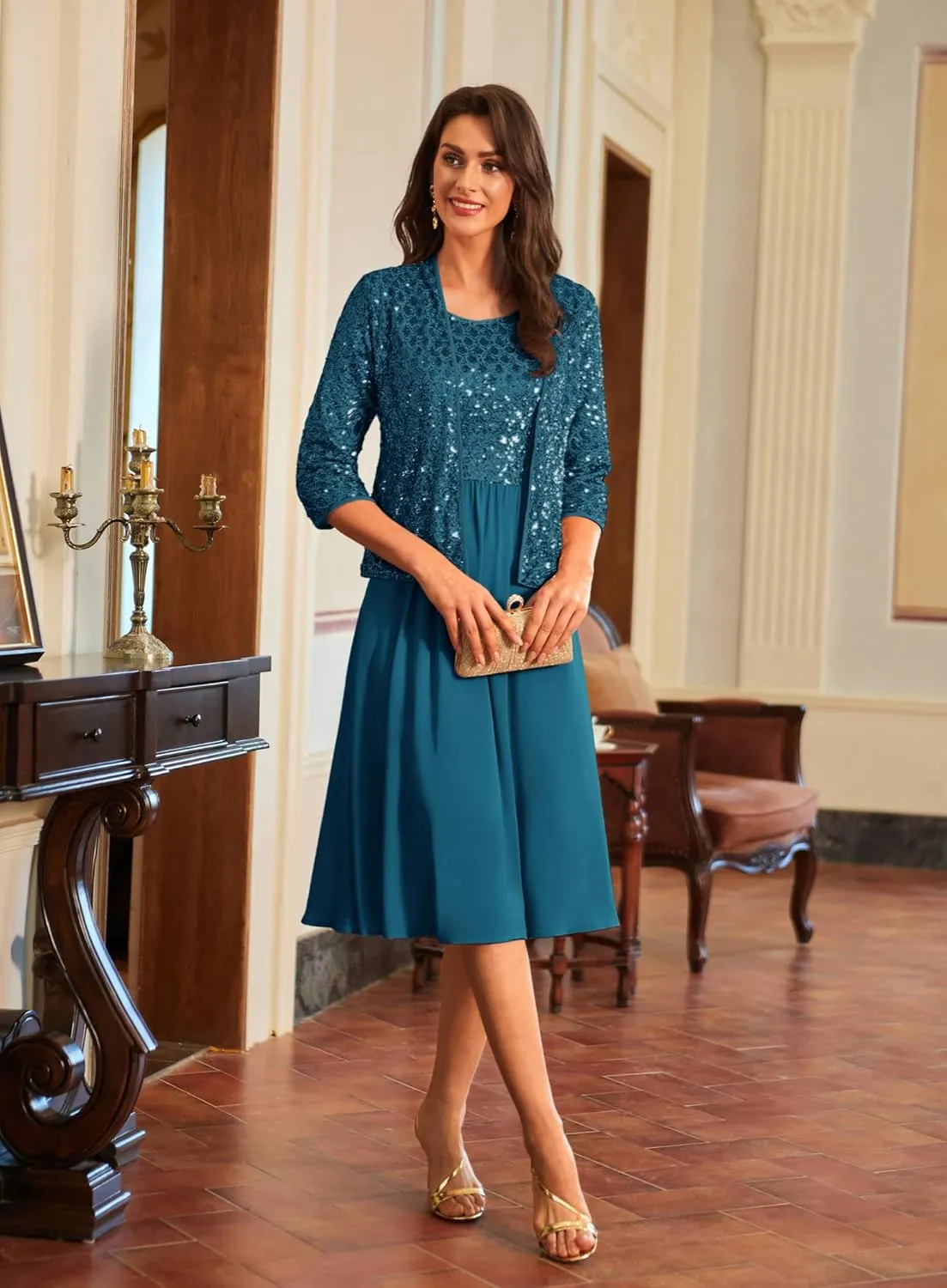 GRACE KARIN 2025 Mother of The Bride Dresses Wedding Guest Party Dress Two Piece Dress