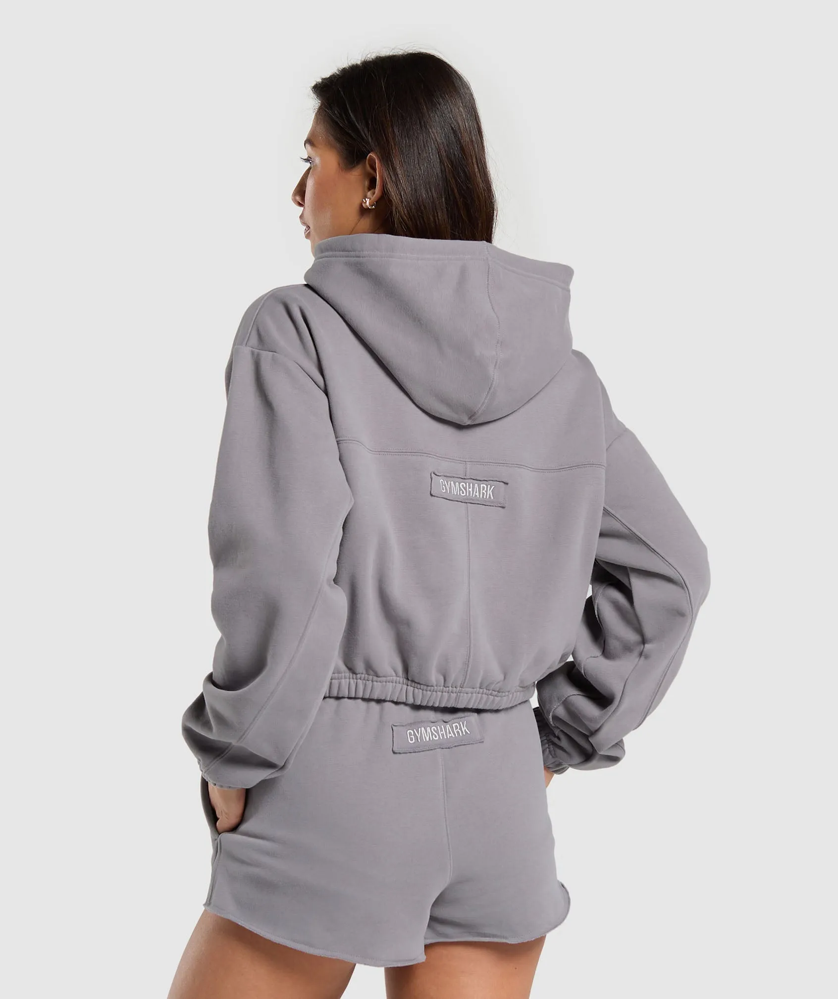 Gymshark Fleece Zip Hoodie - Medium Grey