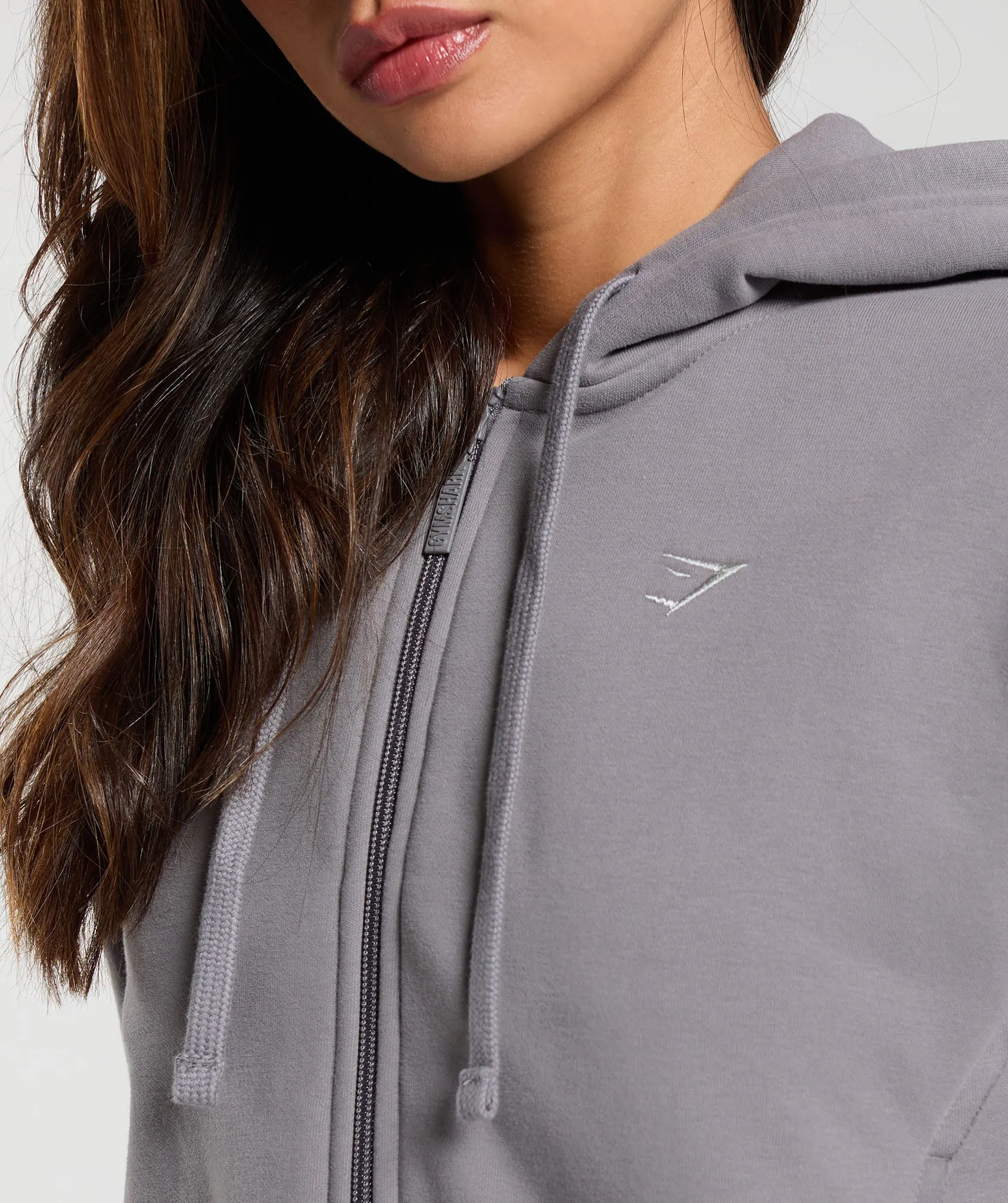 Gymshark Fleece Zip Hoodie - Medium Grey