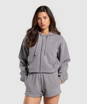 Gymshark Fleece Zip Hoodie - Medium Grey