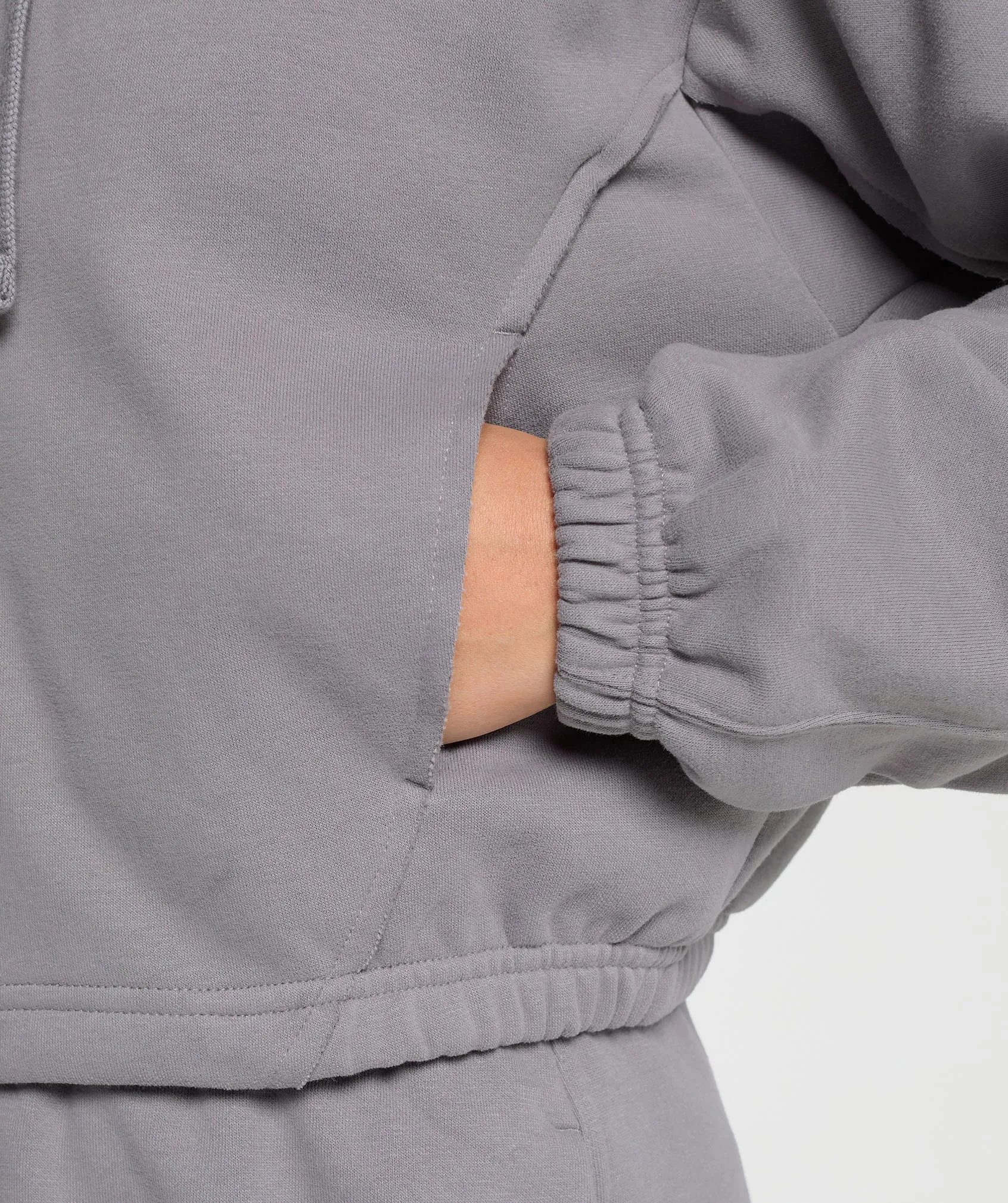 Gymshark Fleece Zip Hoodie - Medium Grey