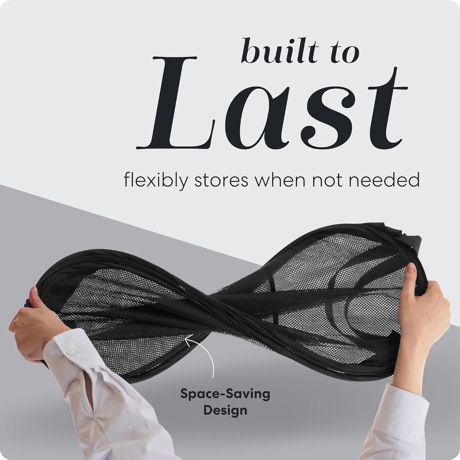 Handy Laundry Collapsible Mesh Pop Up Hamper with Wide Opening and Side Pocket  Breathable, Sturdy, Foldable, and Space-Saving Design for Clothes and Storage. (Black | 2-Pack)