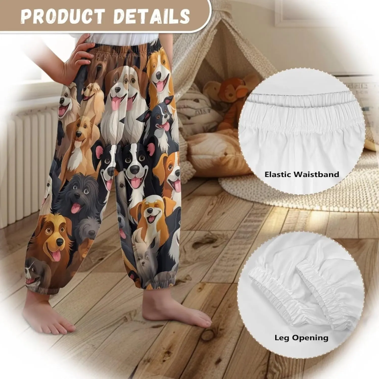 Harem Pants for Girls 3-10Y Cute Athletic Long Bloomers Sweatpants Breathable Casual Stretchy Running Trousers