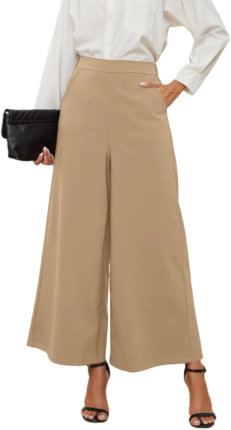 High Waisted Palazzo Pants for Women Dressy Wide Leg Work Pants Casual Trousers