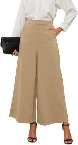 High Waisted Palazzo Pants for Women Dressy Wide Leg Work Pants Casual Trousers