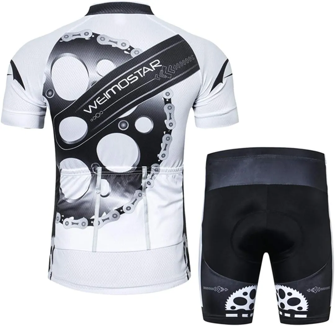Hotlion Men's Cycling Bike Jersey Short Sleeve with 3 Rear Pockets- Moisture Wicking, Breathable, Quick Dry Biking Shirt