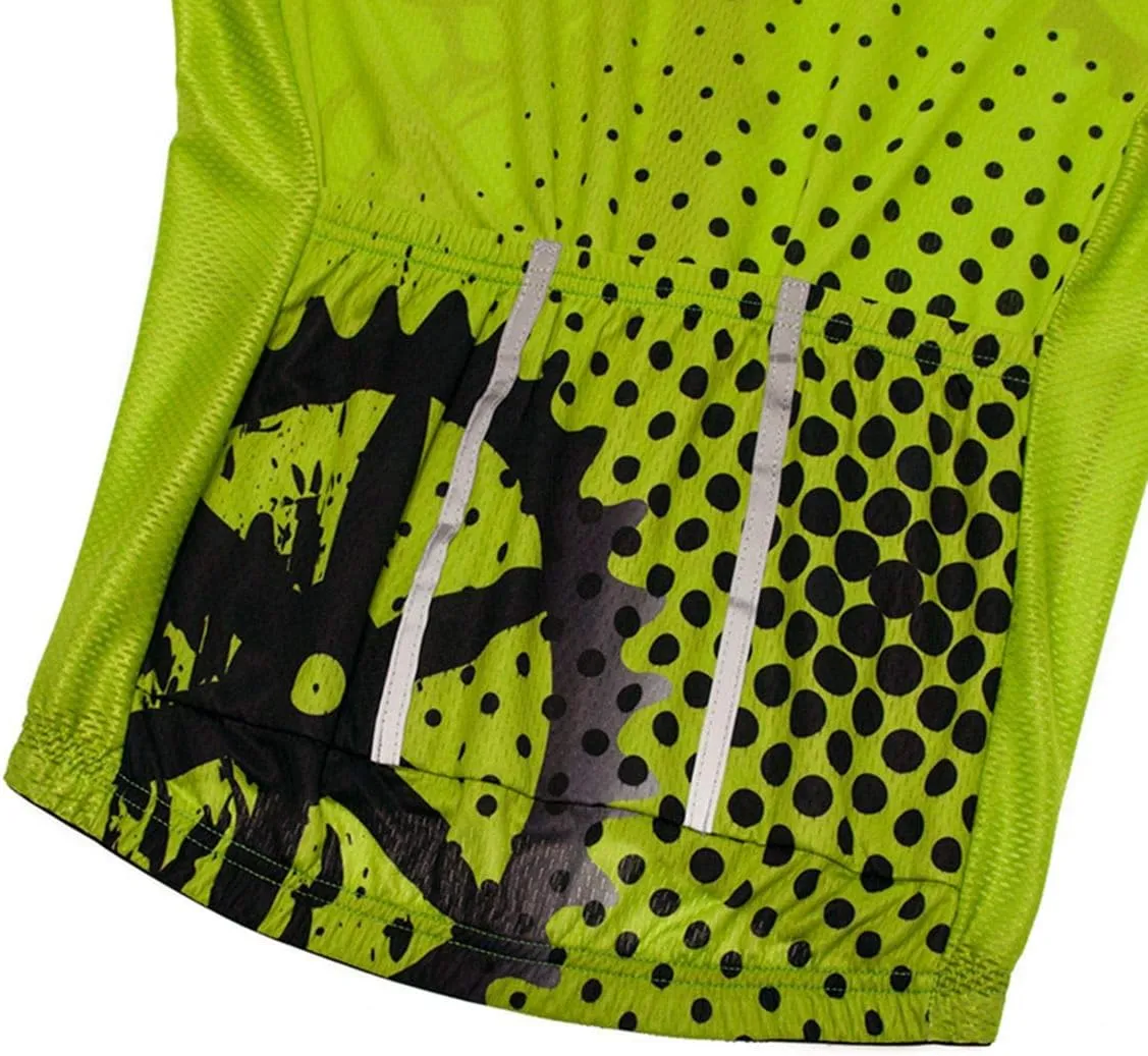Hotlion Men's Cycling Bike Jersey Short Sleeve with 3 Rear Pockets- Moisture Wicking, Breathable, Quick Dry Biking Shirt
