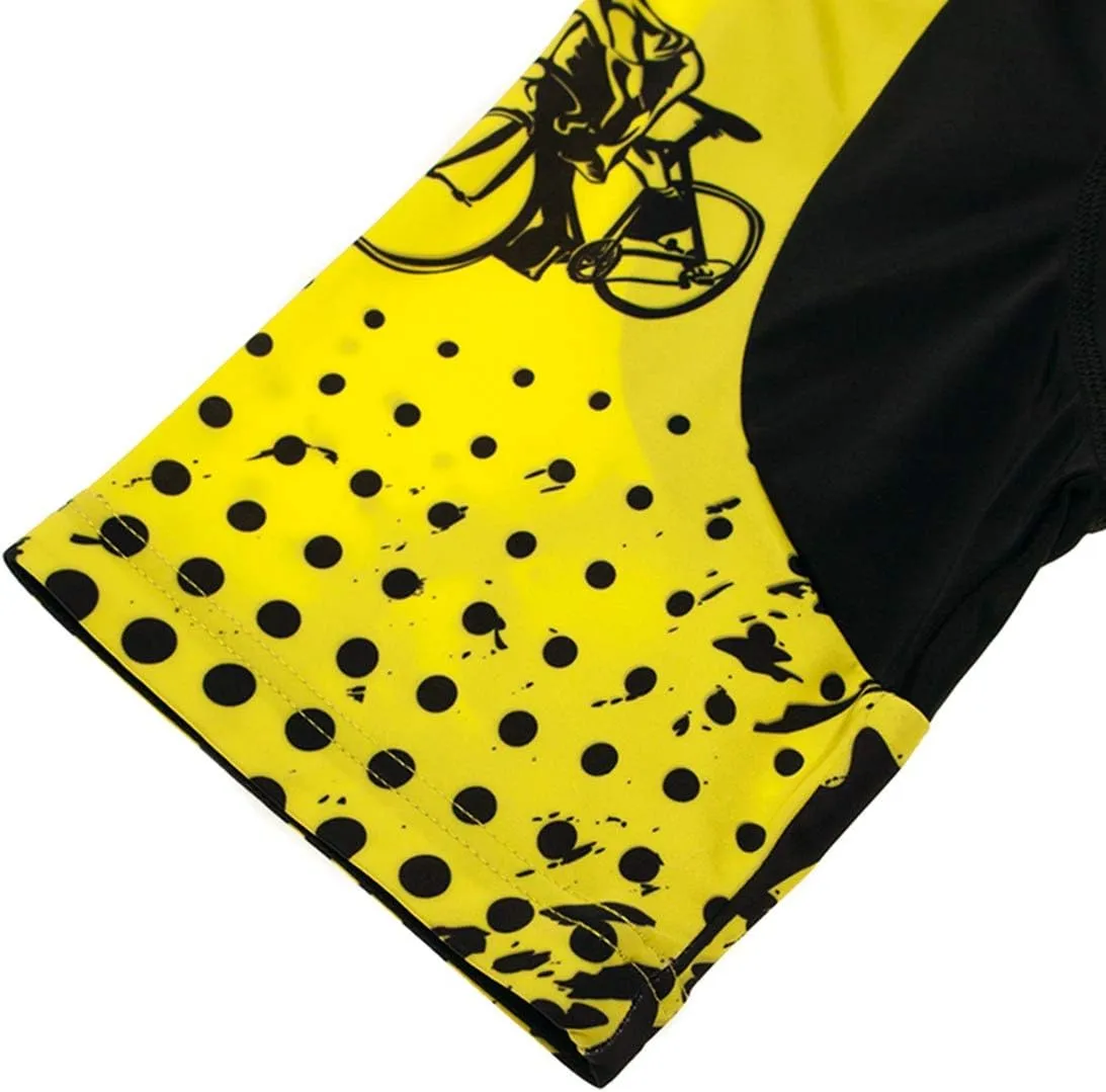 Hotlion Men's Cycling Bike Jersey Short Sleeve with 3 Rear Pockets- Moisture Wicking, Breathable, Quick Dry Biking Shirt