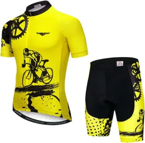 Hotlion Men's Cycling Bike Jersey Short Sleeve with 3 Rear Pockets- Moisture Wicking, Breathable, Quick Dry Biking Shirt