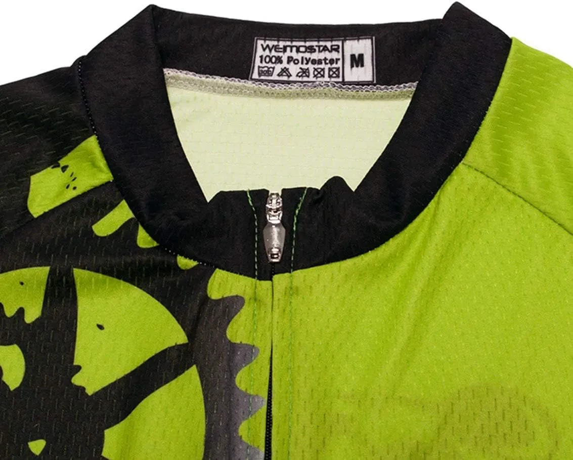 Hotlion Men's Cycling Bike Jersey Short Sleeve with 3 Rear Pockets- Moisture Wicking, Breathable, Quick Dry Biking Shirt