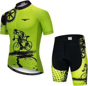 Hotlion Men's Cycling Bike Jersey Short Sleeve with 3 Rear Pockets- Moisture Wicking, Breathable, Quick Dry Biking Shirt