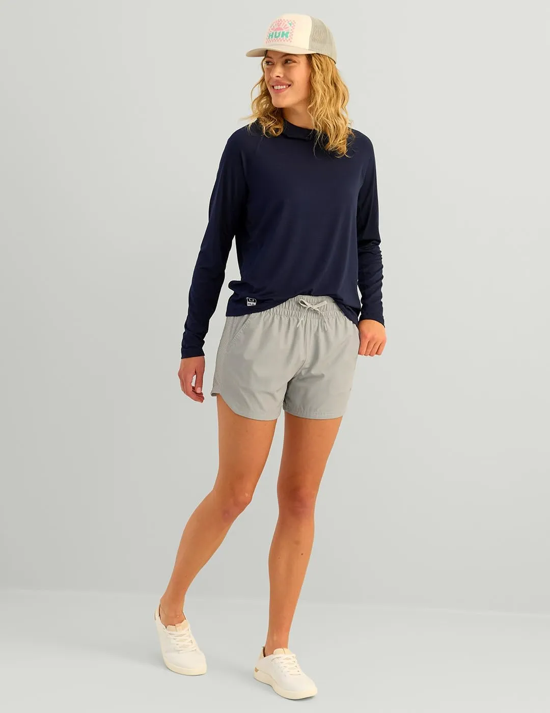 HUK Women's A1a Quick-Dry Fishing Shorts,UPF 30 Sun Protection,4 Inseam, Breathable with Elastic Waistband & Built-in Brief