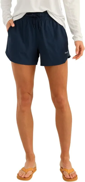 HUK Women's A1a Quick-Dry Fishing Shorts,UPF 30 Sun Protection,4 Inseam, Breathable with Elastic Waistband & Built-in Brief