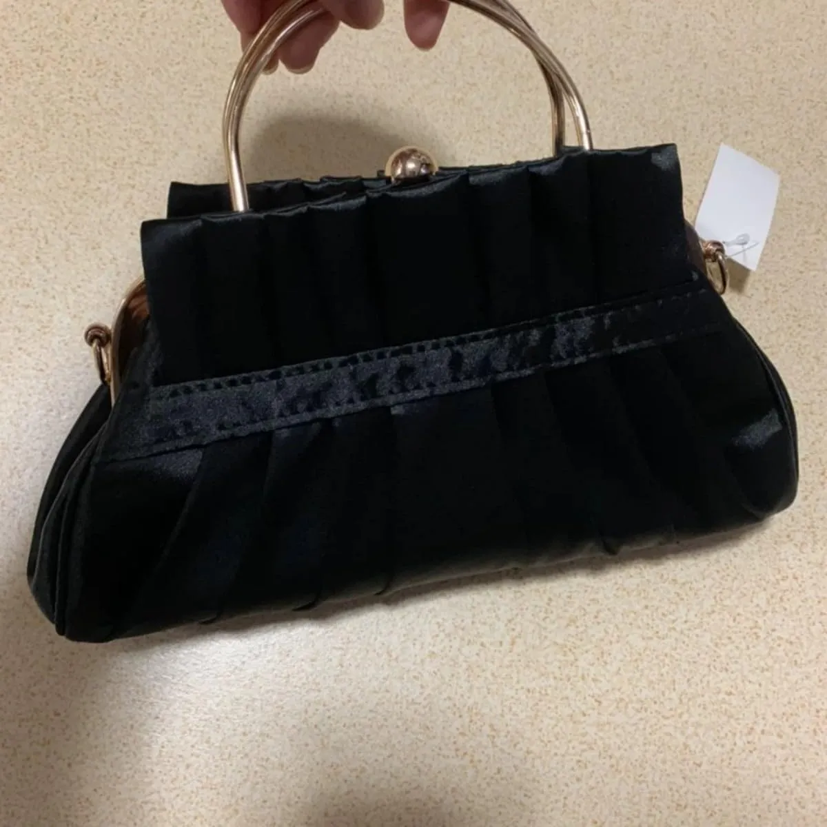 IAMUHI Women Retro Satin Evening Handbag Pleated Rhinestone Clutch Bag Party Wedding Crossbody Shoulder Purse with Chain