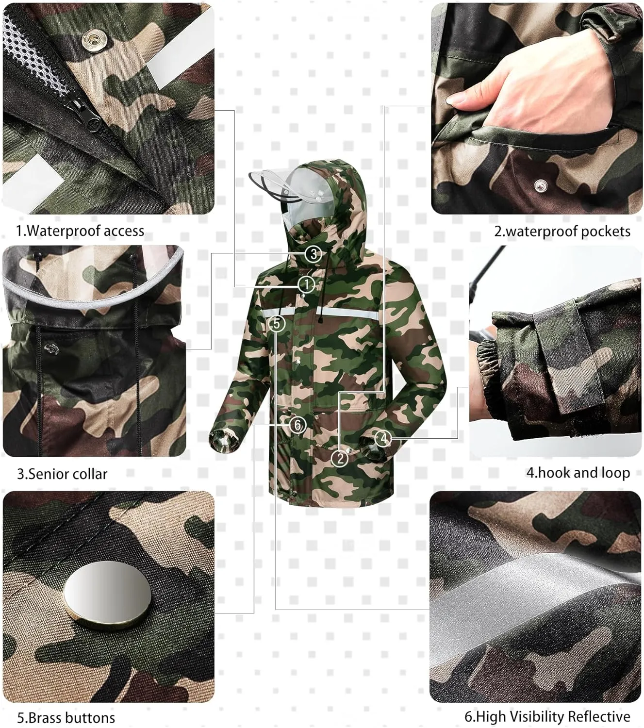 iCreek Rain Suit Waterproof Jacket and Trouser Suit Raincoat for Men and Women Outdoor All-Sport Breathable Anti-storm