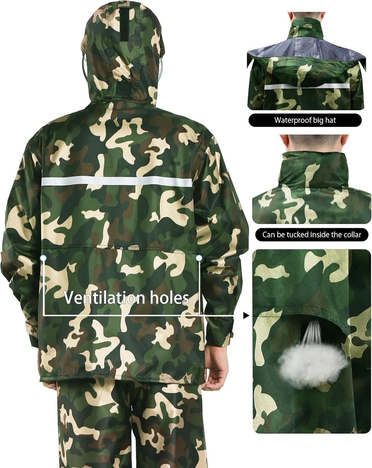 iCreek Rain Suit Waterproof Jacket and Trouser Suit Raincoat for Men and Women Outdoor All-Sport Breathable Anti-storm