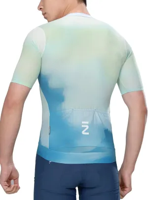 INBIKE Breathable Cycling Jersey Men, Moisture Wicking Full Zipper Short Sleeve with 3 Rear Pockets Quick Dry Reflective