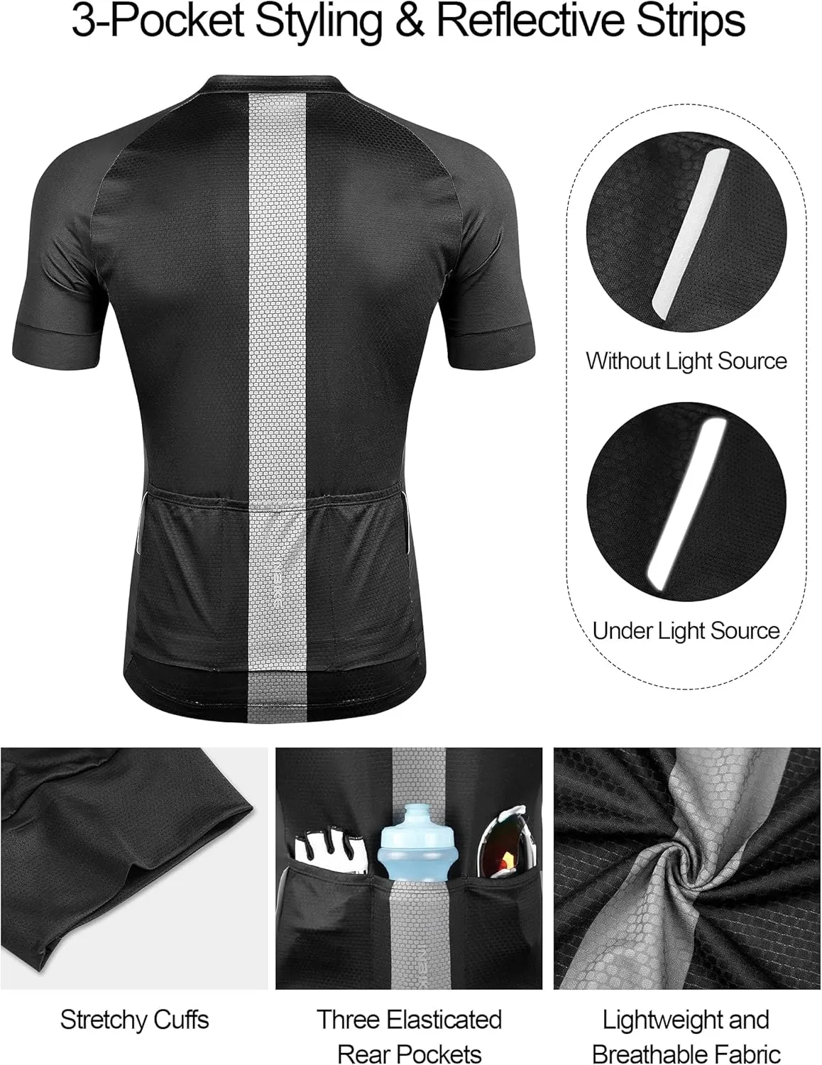 INBIKE Cycling Jersey Men Breathable Bike Shirt Quick-dry Reflective Bicycle Clothing for Road Biking Riding