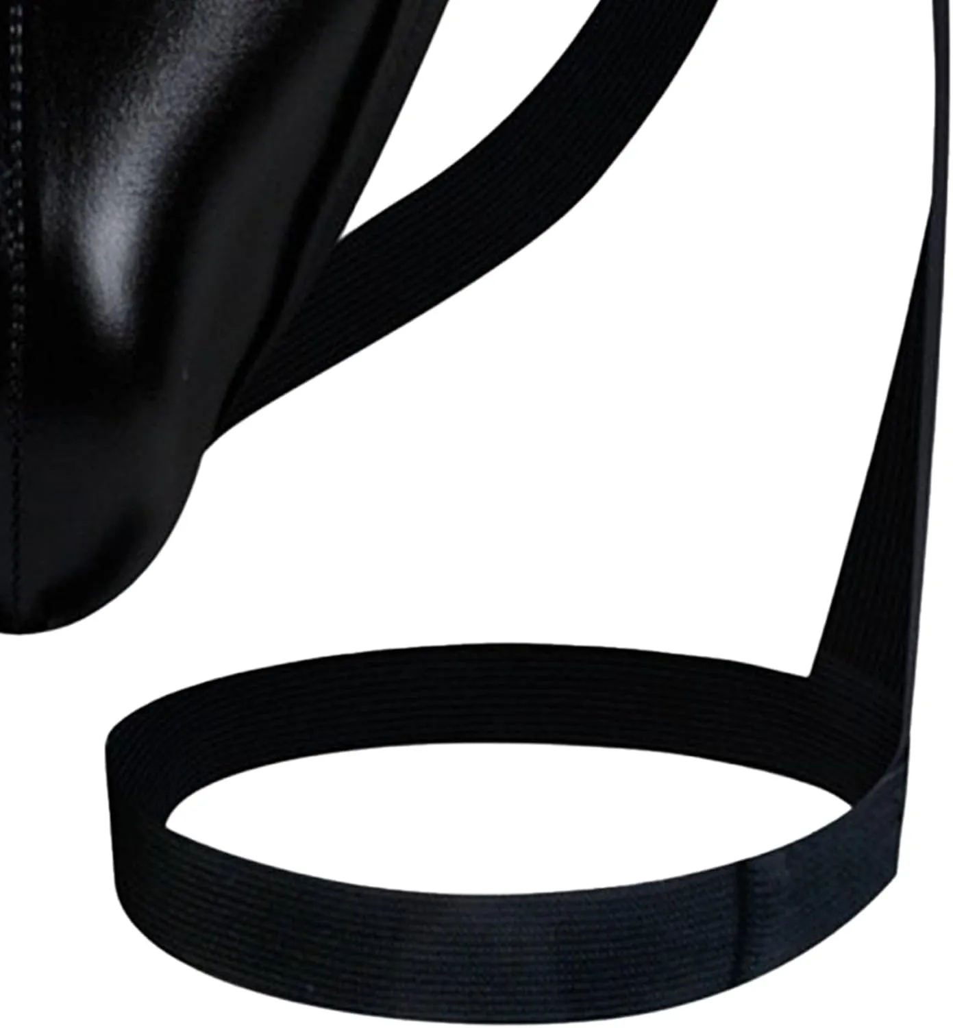 JEKE-DG Men's Faux Leather See Through Thong Hollow Out Erotic Boxer Briefs Low Rise Sexy Breathable Clubwear Underwear