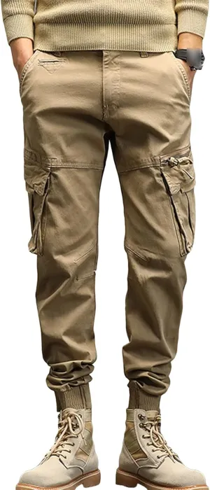 JEShifangjiusu Mens Lightweight Fashion Pants Sweatpants Loose Joggers Cargo Pants Casual Chino Long Trousers Zipper Pockets