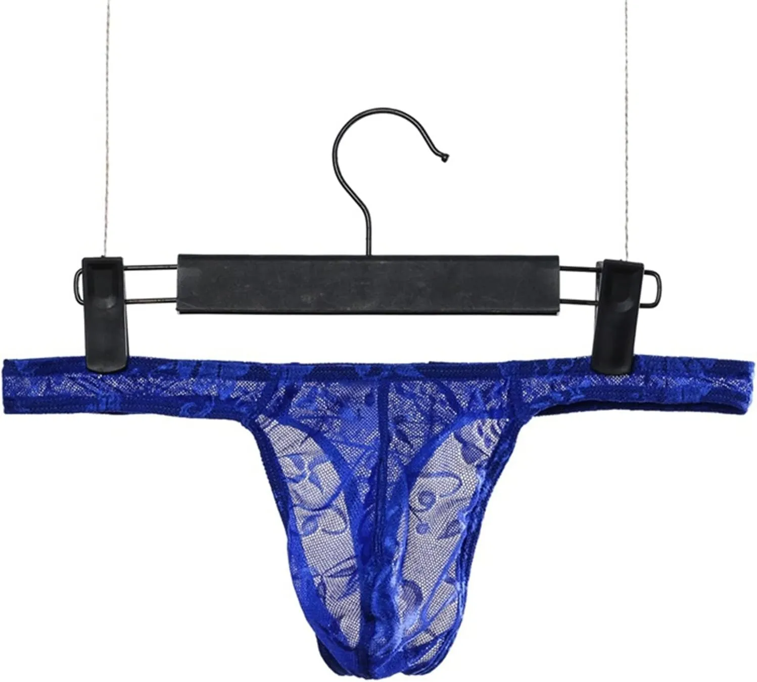 JEsilunmaMY Low Rise T-Back for Men See Through Lace Sheer Sissy G-String Panties Stretch Breathable Thongs Bikini Briefs