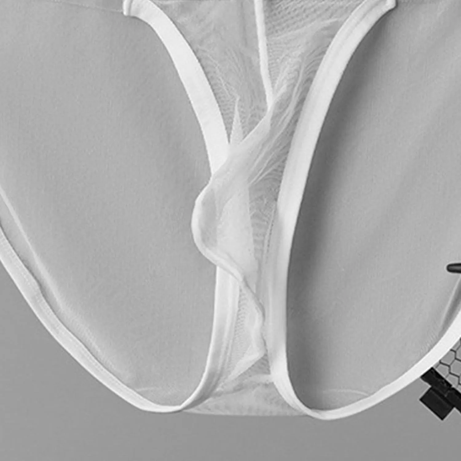 JEsilunmaMY Men's Ice Silk Mesh Bikini Briefs Low Waist Breathable Panties Underwear See Through Pouch G-String Thongs