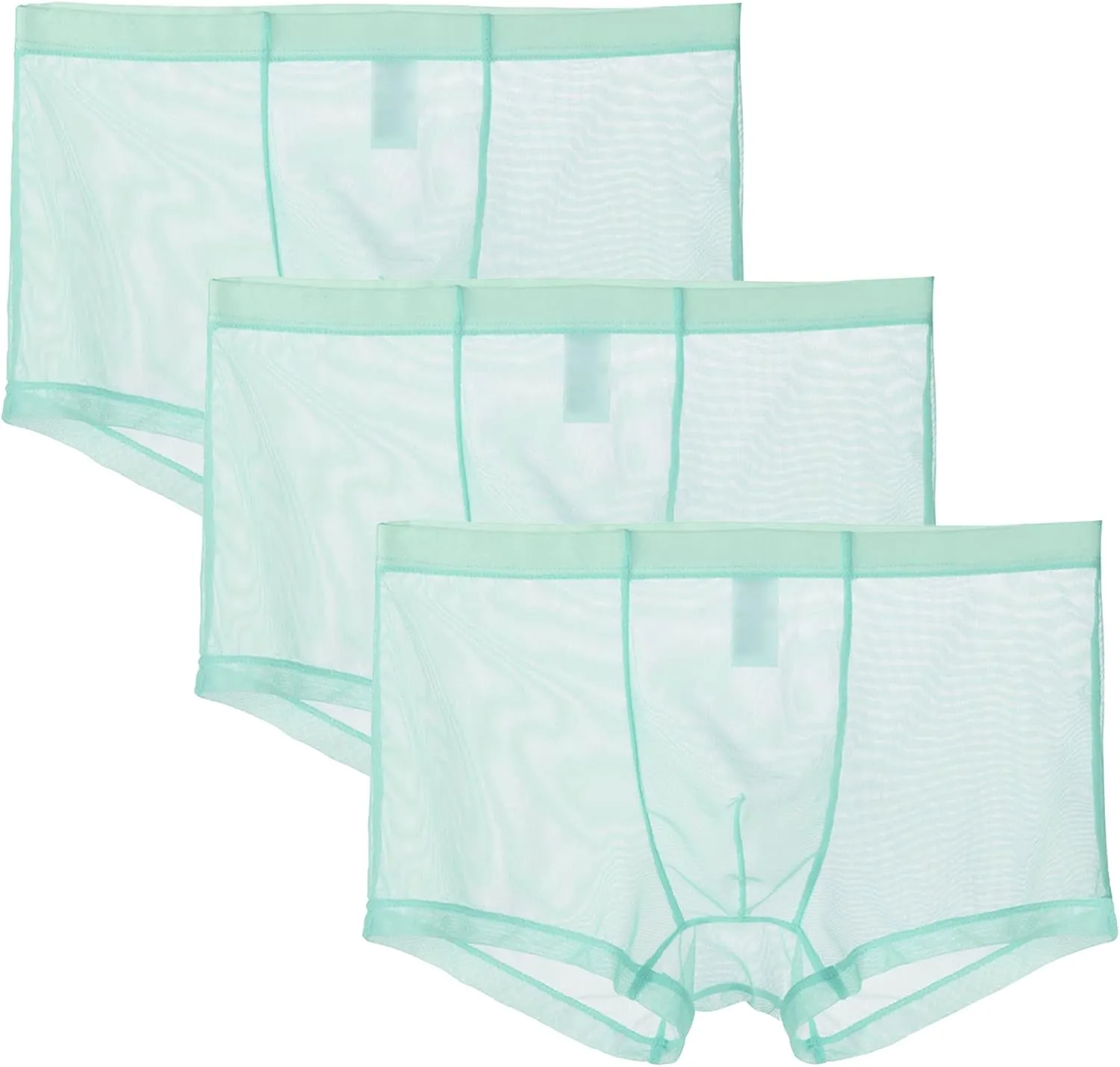JEsilunmaMY Mens Mesh Mid Waist Boxer Briefs Solid Color Stretch Breathable Pouch Underwear See Through Thin Sexy Panties