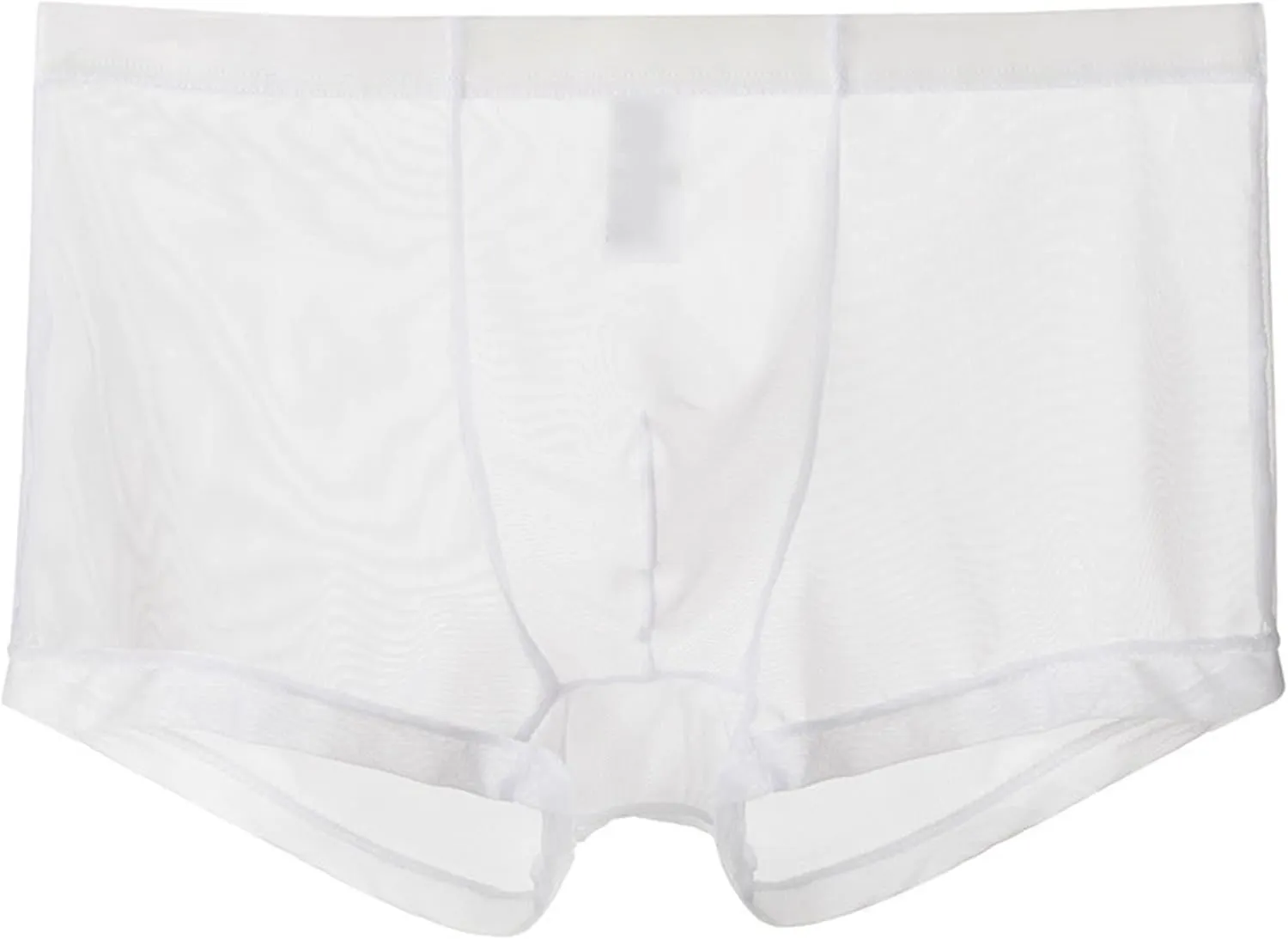 JEsilunmaMY Mens Mesh Mid Waist Boxer Briefs Solid Color Stretch Breathable Pouch Underwear See Through Thin Sexy Panties