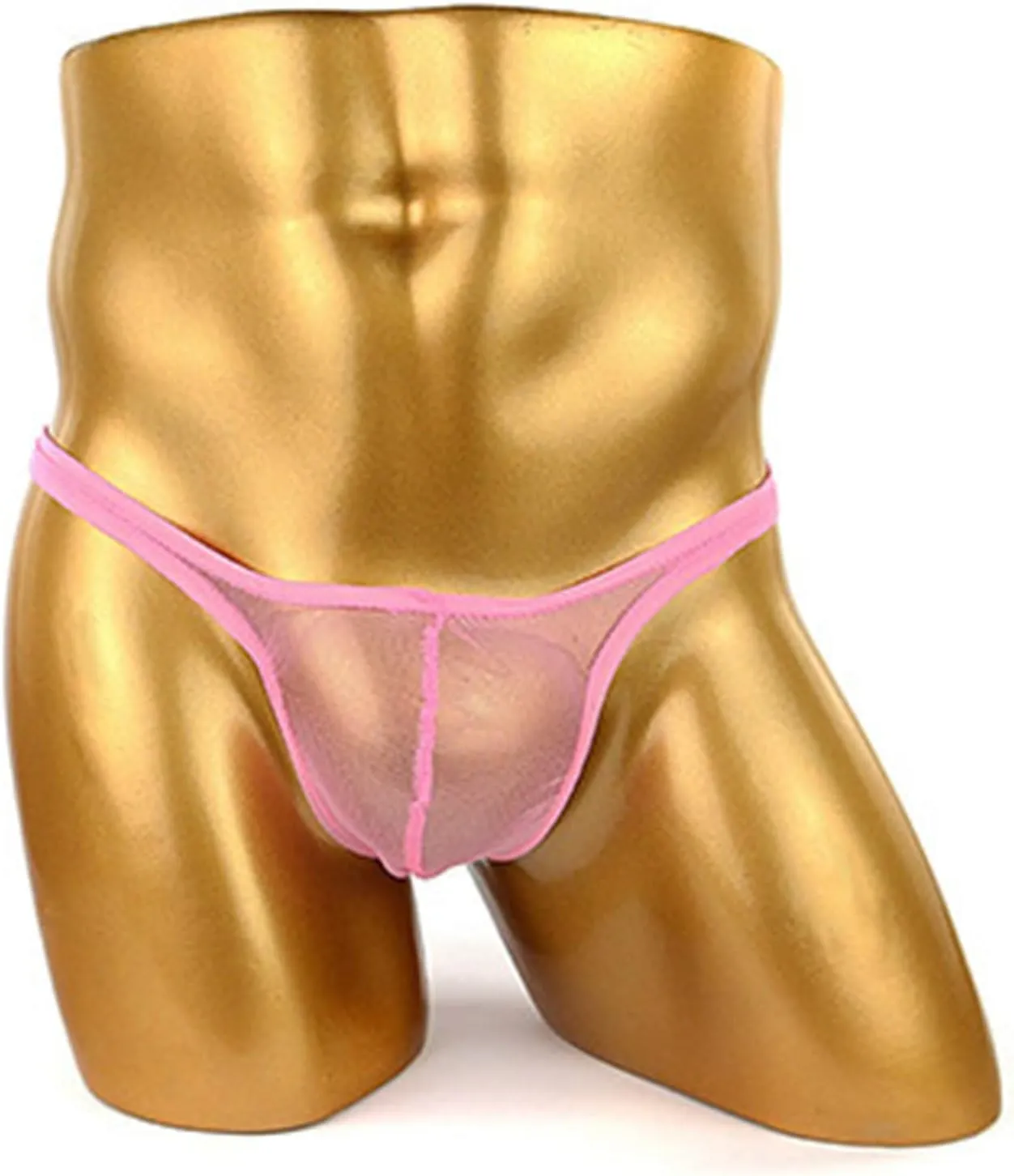 JEsilunmaMY Mens Mesh Sheer Bikini Briefs Low Rise Ultra-Thin Seamless Erotic Thong See Through Breathable Underwear Panties